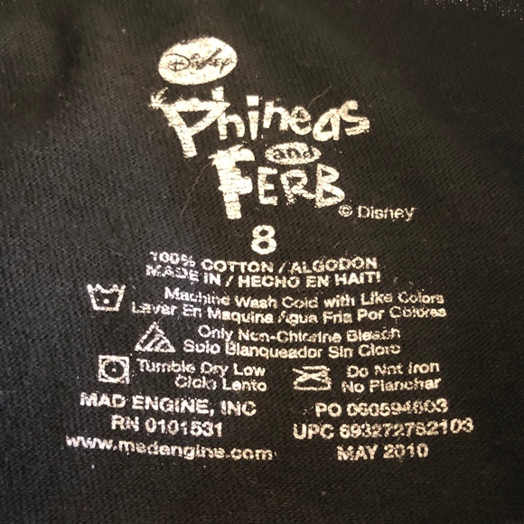 BUNDLE DEAL, 3/$30: Kids’ Disney Phineas and Ferb T-Shirt - Picture 4 of 4